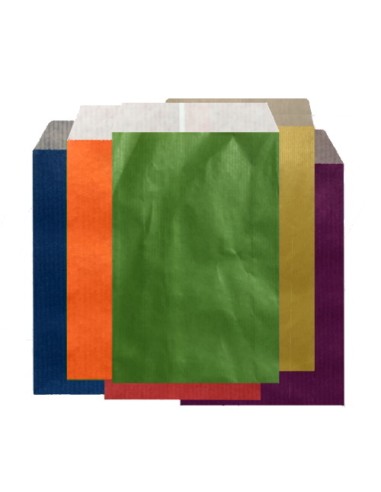 Sobres de Papel de Colores en 8 x 12 cm + 2 cm, de Solapa e Interior Kraft Blanco