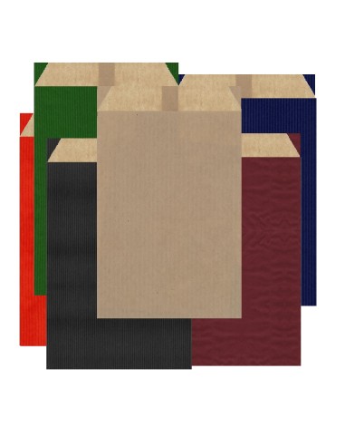 Sobres de Papel de Colores en 12 x 24 cm + 2 cm, de Solapa + 5 cm de Fuelle, interior Kraft Marrón
