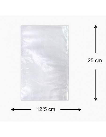 Bolsas de Polietileno sin Cierre Transparentes de 12´5 x 25 cm