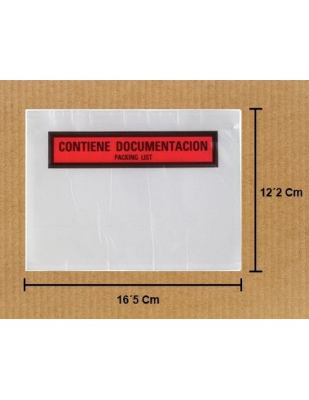 Sobres Porta Documentos Packing List de 16´5 x 12´2 cm