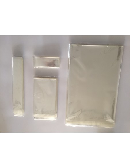 Bolsas de Celofán (Polipropileno) de 3 x 17 cm, con Solapa y Cierre Adhesivo