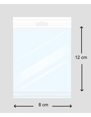 Bolsas de Celofán (Polipropileno) de 8 x 12 cm, con Solapa Adhesiva y Eurotaladro