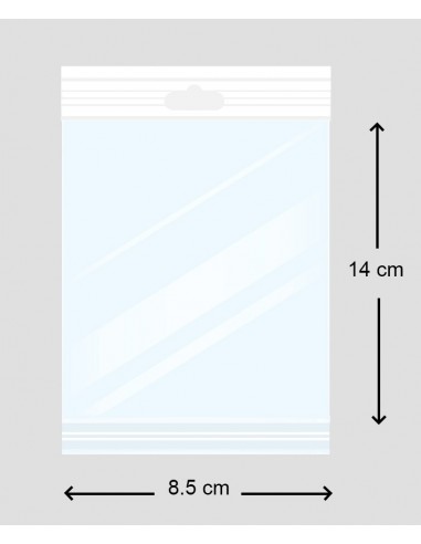 Bolsas de Celofán (Polipropileno) de 8´5 x 14 cm, con Solapa Adhesiva y Eurotaladro