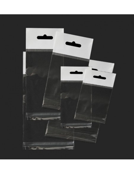 Bolsas de Celofán (Polipropileno) de 10´5 x 28´5 cm, con Solapa Adhesiva y Eurotaladro