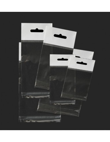 Bolsas de Celofán (Polipropileno) de 12 x 18 cm, con Solapa Adhesiva y  Eurotaladro
