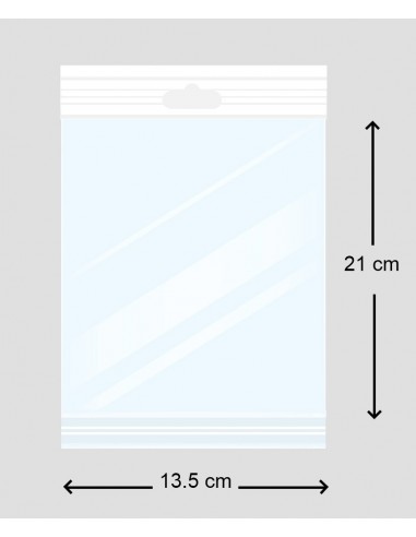 Bolsas de Celofán (Polipropileno) de 13´5 x 21 cm, con Solapa Adhesiva y Eurotaladro