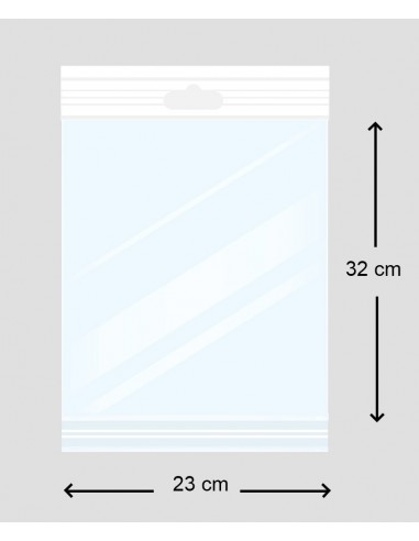 Bolsas de Celofán (Polipropileno) de 23 x 32 cm, con Solapa Adhesiva y Eurotaladro